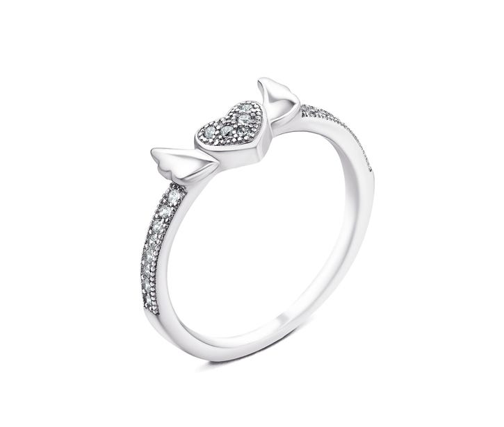Серебряное кольцо «Сердце» с фианитами (1RI36500-R)