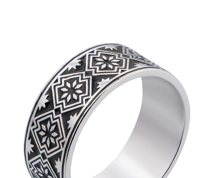 Серебряное кольцо «Звезда Алатырь» (с00749/ч): цена