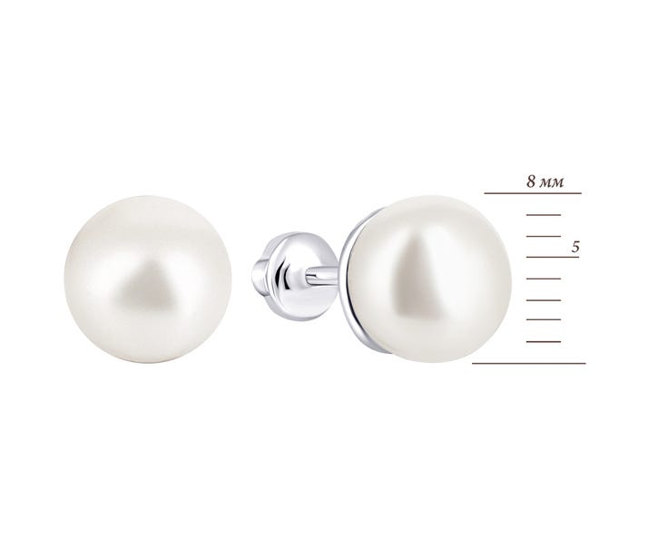 Срібні пусети з перлами (2093р-PWT): купить