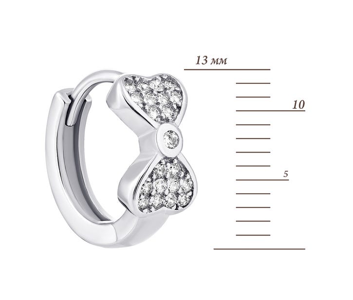 Срібні сережки з фіанітами (1EA84370-E): цена