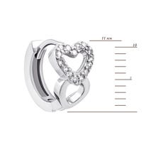 Срібні сережки Серця з фіанітами (1EA94029): купить