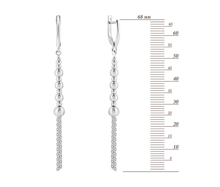 Серебряные серьги-подвески (3BE-02523-1): цена