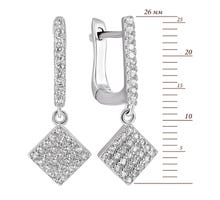 Срібні сережки-підвіски з фіанітами (1EA78216): купить
