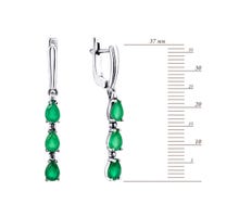 Срібні сережки-підвіски з зеленим агатом (2960/9р-GRAG): купить