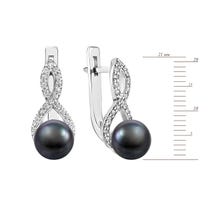 Срібні сережки з перлами і фіанітами (2268/9р-PBL): купить