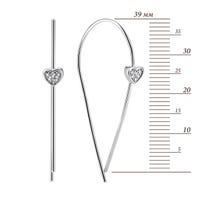 Срібні сережки Серце з фіанітами (С2Ф/1420): купить