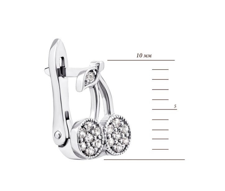 Срібні сережки Вишеньки з фіанітами (ЛК-0215р): купить
