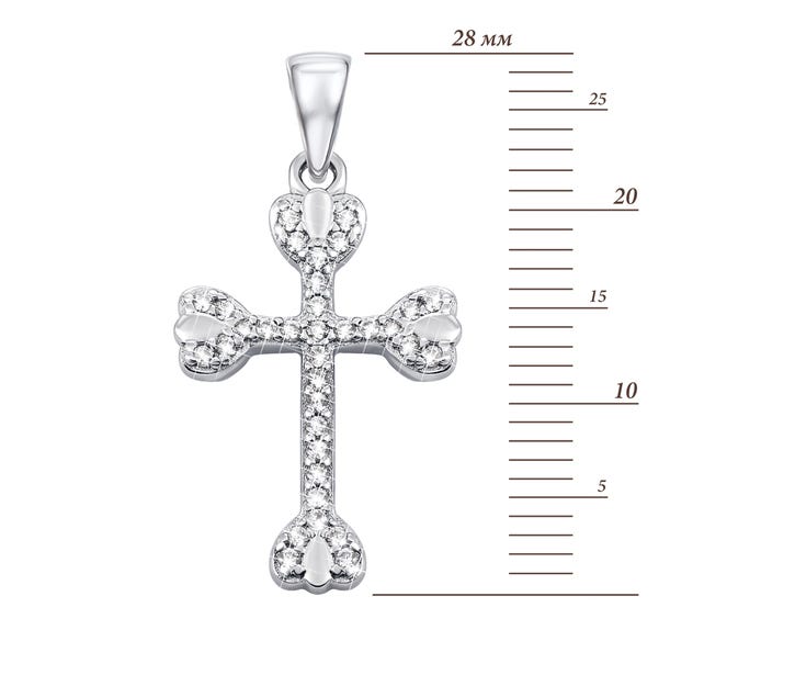 Срібний хрестик з фіанітами (TP164316): купить