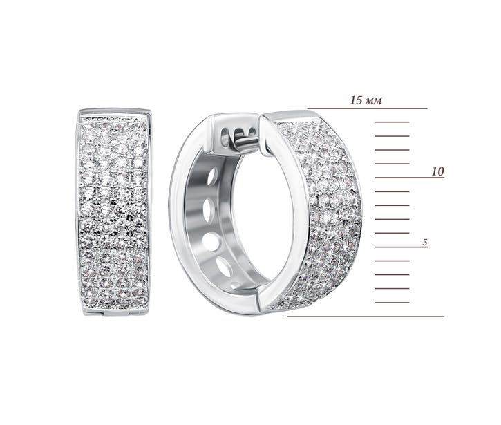 Срібні сережки з фіанітами (YE6762-E): цена